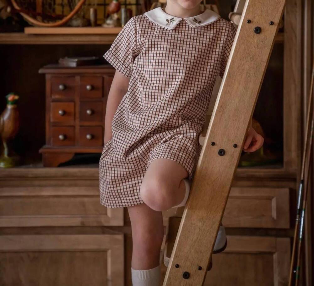 NEW THE OAKS APPAREL sawyer plaid duck short set in brown